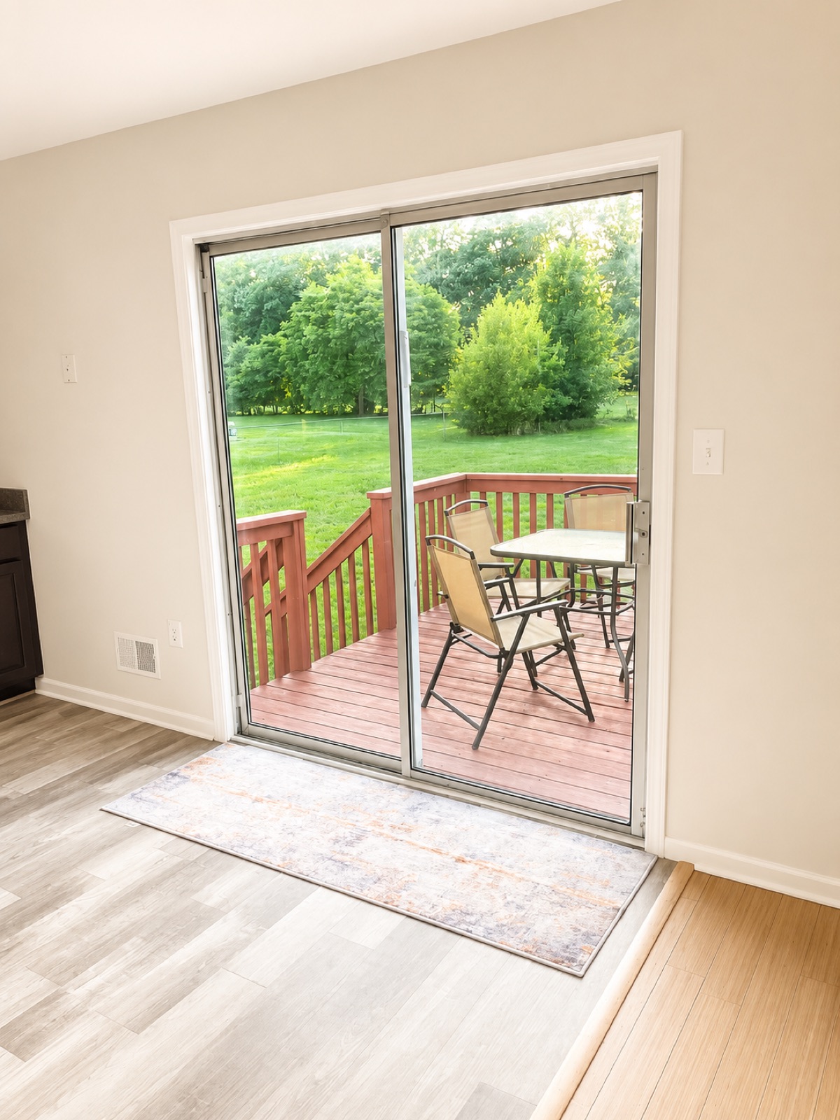 Sliding doors to the private deck